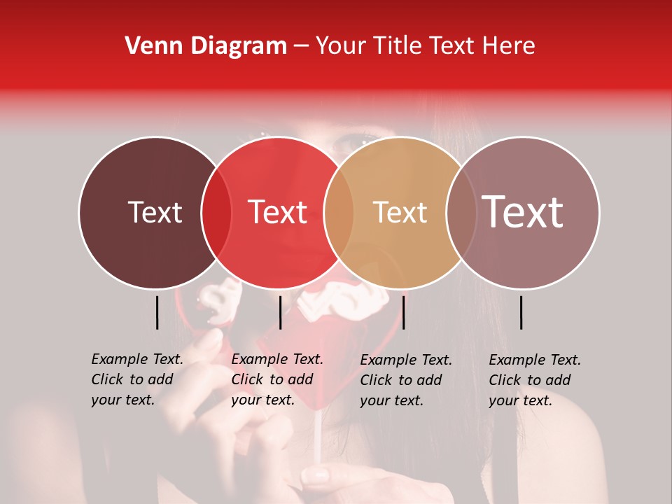 Nice Girl With A Broken Sweet In Form Of A Heart PowerPoint Template