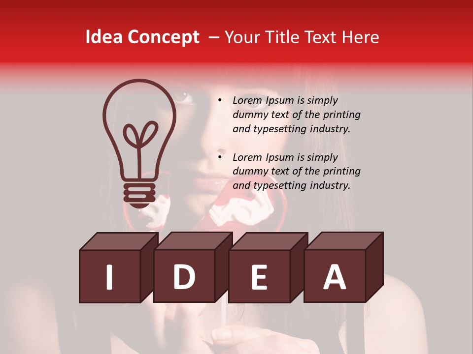 Nice Girl With A Broken Sweet In Form Of A Heart PowerPoint Template