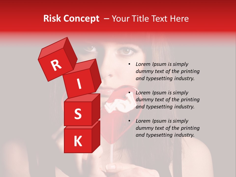 Nice Girl With A Broken Sweet In Form Of A Heart PowerPoint Template