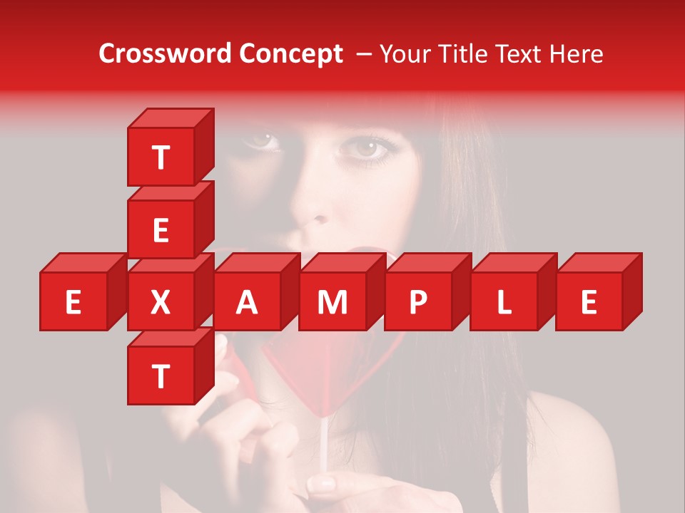 Nice Girl With A Broken Sweet In Form Of A Heart PowerPoint Template