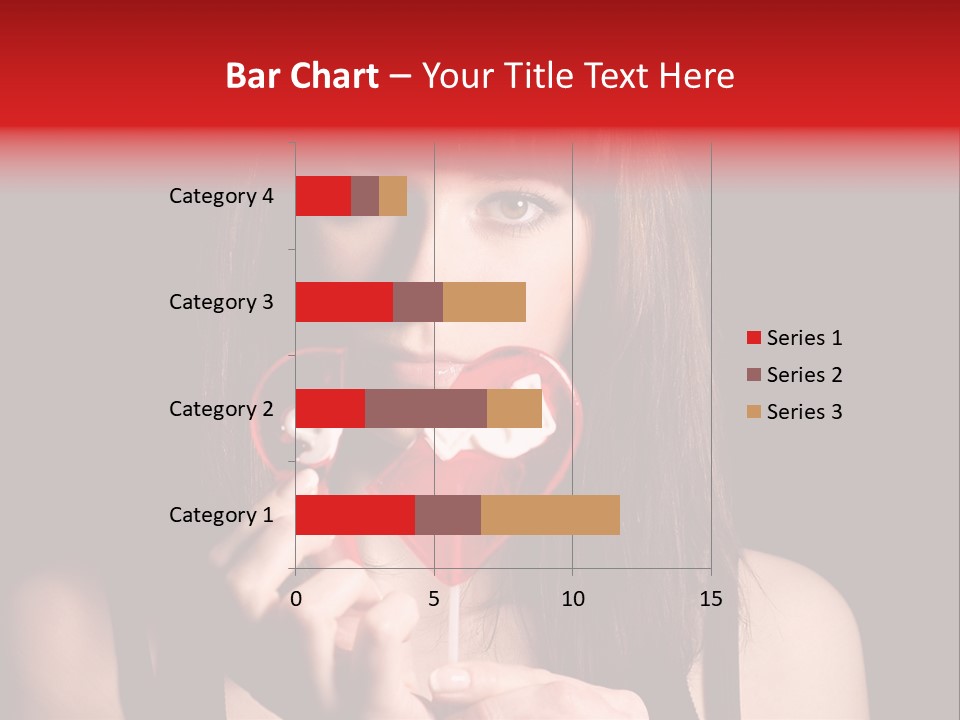 Nice Girl With A Broken Sweet In Form Of A Heart PowerPoint Template