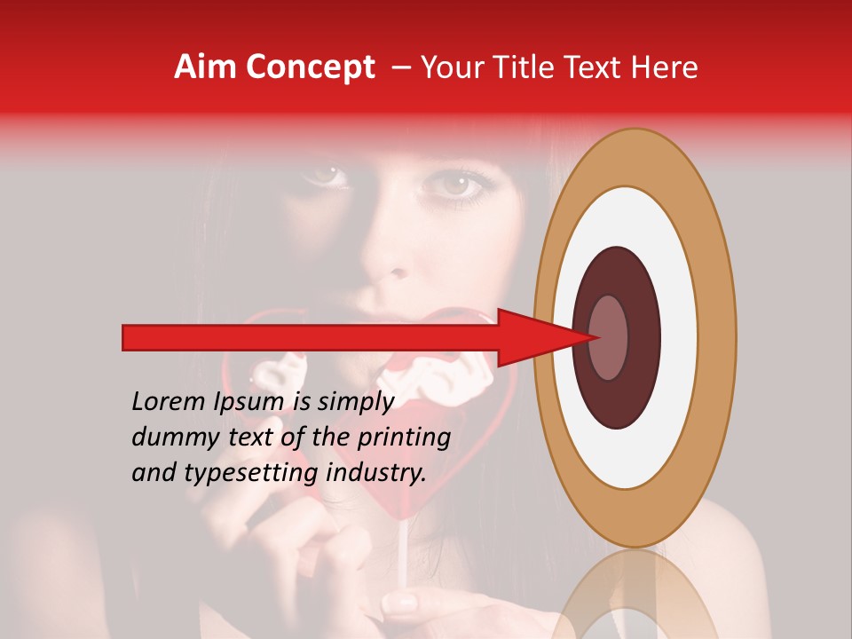 Nice Girl With A Broken Sweet In Form Of A Heart PowerPoint Template