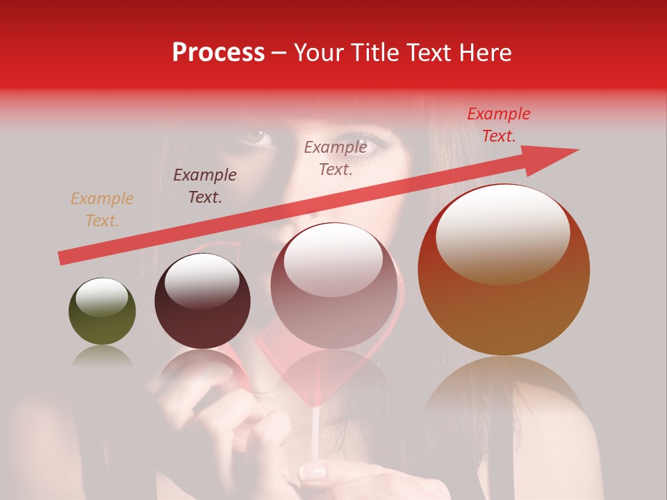 Nice Girl With A Broken Sweet In Form Of A Heart PowerPoint Template