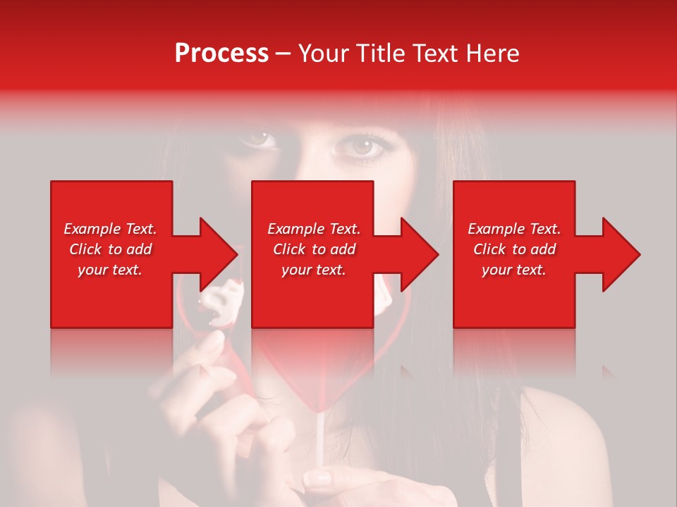 Nice Girl With A Broken Sweet In Form Of A Heart PowerPoint Template