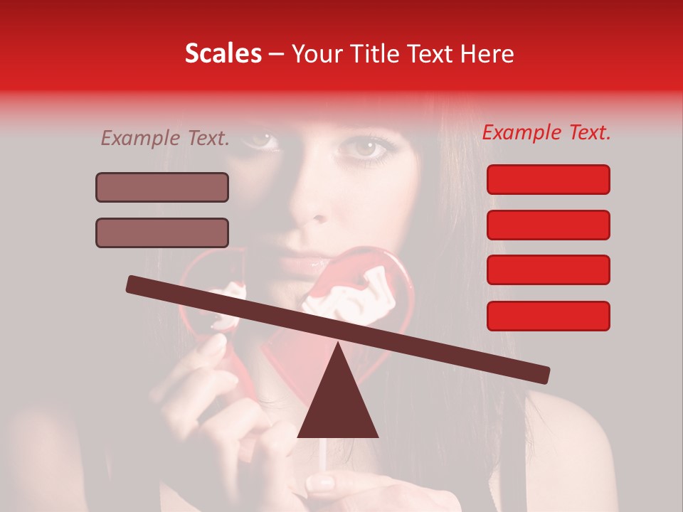 Nice Girl With A Broken Sweet In Form Of A Heart PowerPoint Template