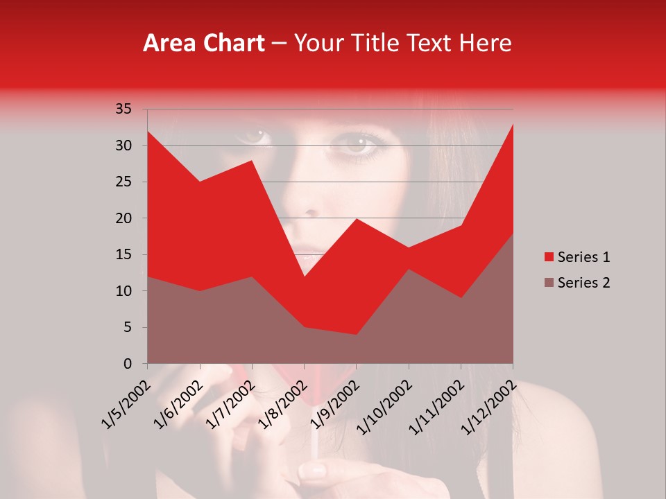 Nice Girl With A Broken Sweet In Form Of A Heart PowerPoint Template