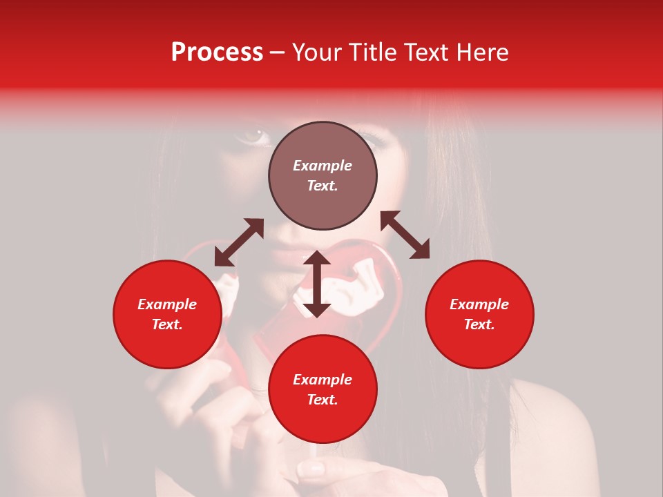 Nice Girl With A Broken Sweet In Form Of A Heart PowerPoint Template