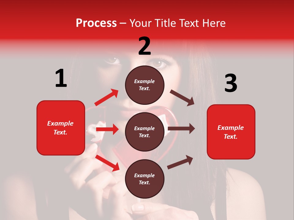 Nice Girl With A Broken Sweet In Form Of A Heart PowerPoint Template