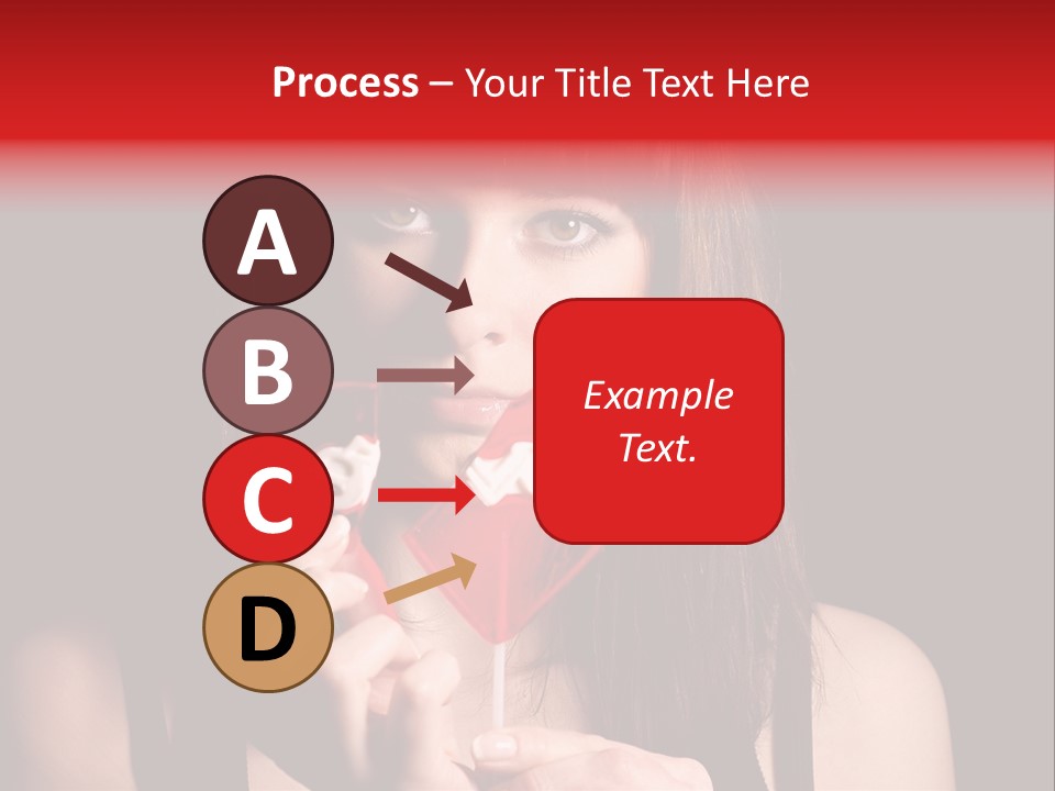 Nice Girl With A Broken Sweet In Form Of A Heart PowerPoint Template