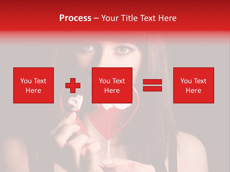 Nice Girl With A Broken Sweet In Form Of A Heart PowerPoint Template