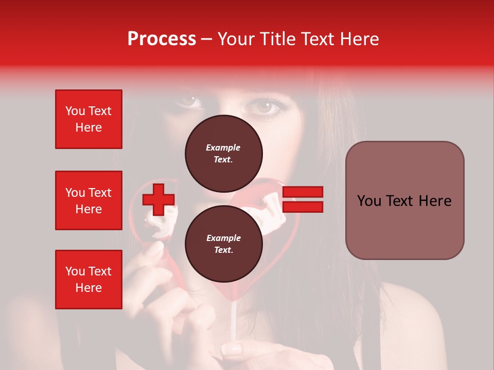Nice Girl With A Broken Sweet In Form Of A Heart PowerPoint Template