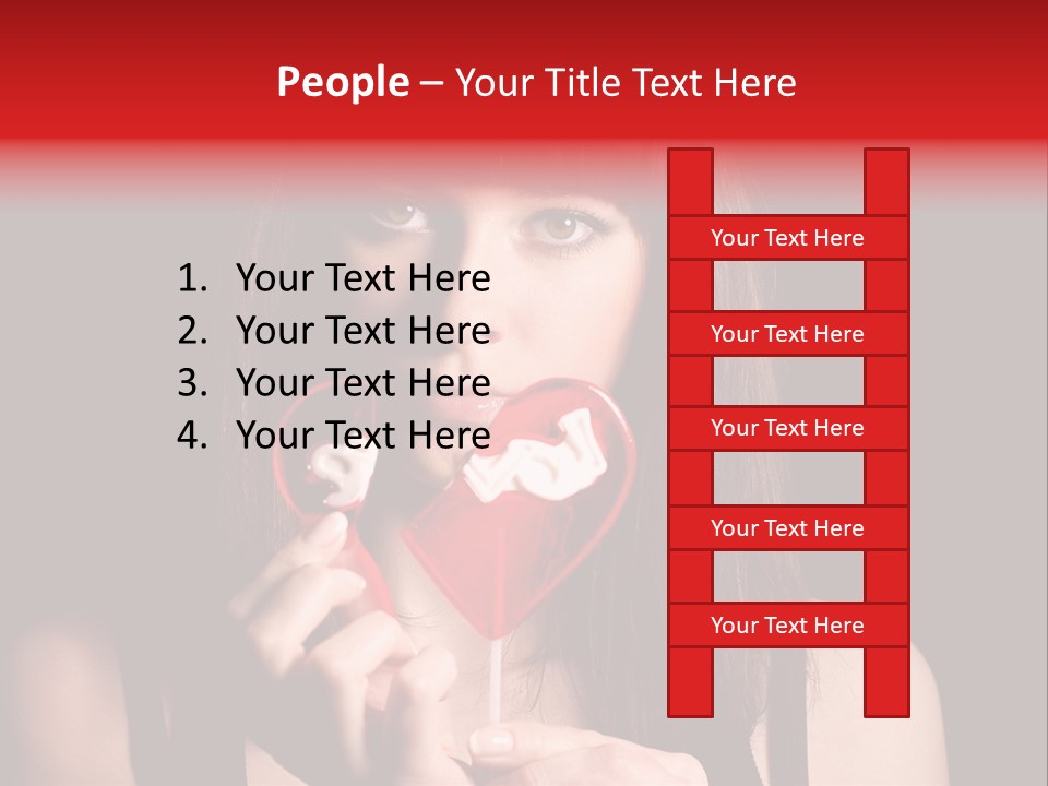 Nice Girl With A Broken Sweet In Form Of A Heart PowerPoint Template