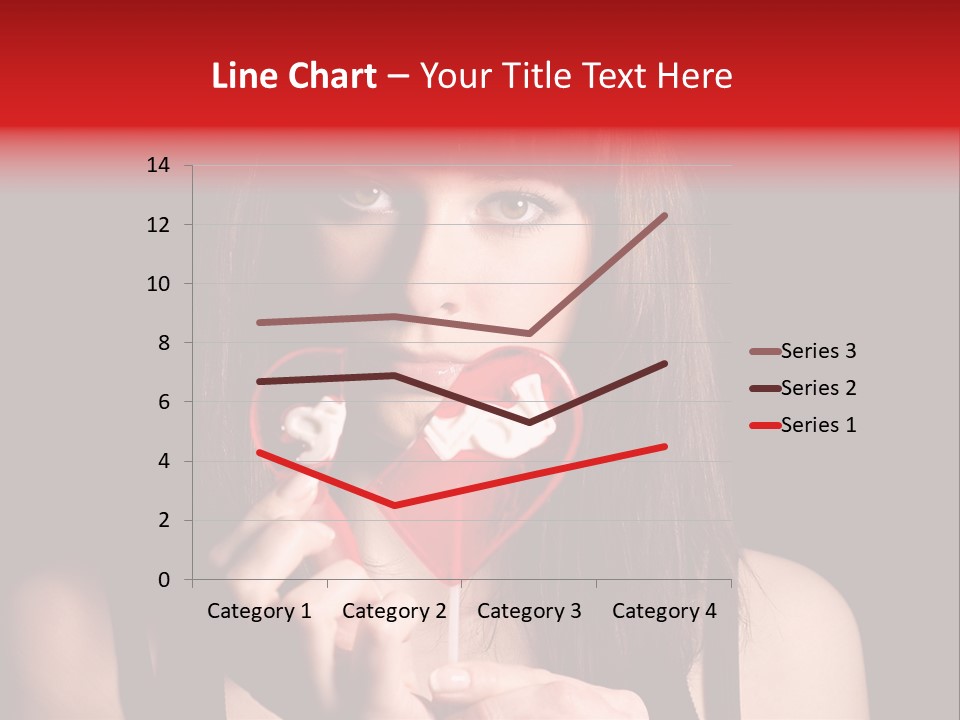 Nice Girl With A Broken Sweet In Form Of A Heart PowerPoint Template