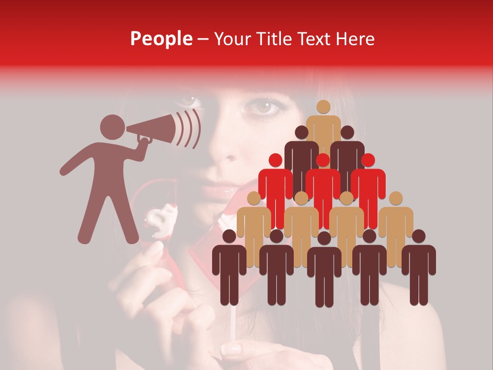 Nice Girl With A Broken Sweet In Form Of A Heart PowerPoint Template