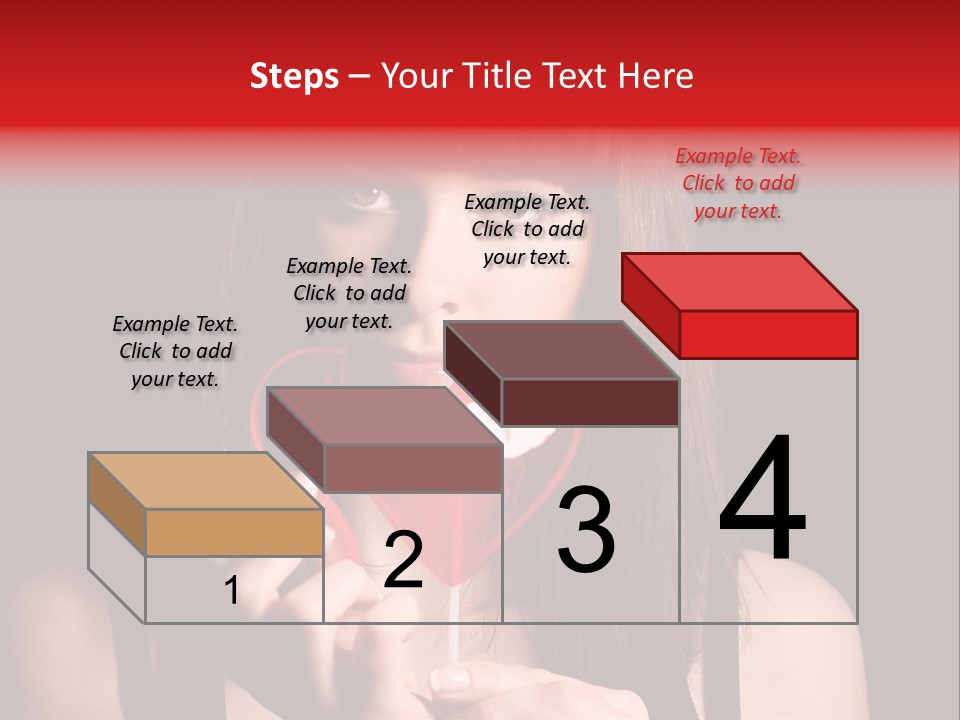 Nice Girl With A Broken Sweet In Form Of A Heart PowerPoint Template