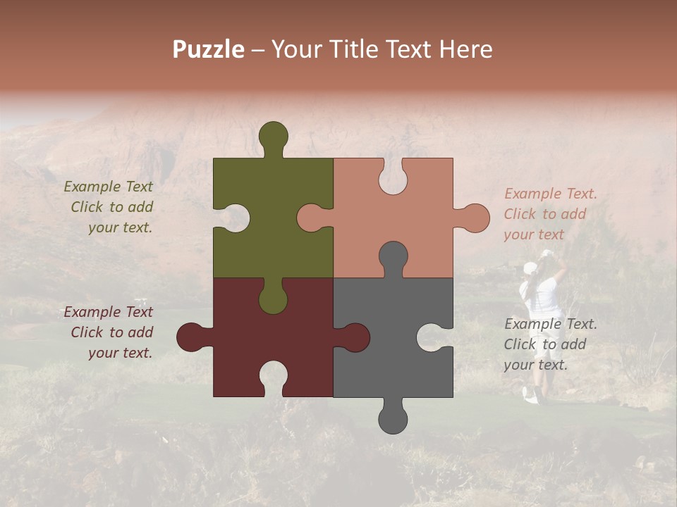 Golfing In The Desert PowerPoint Template