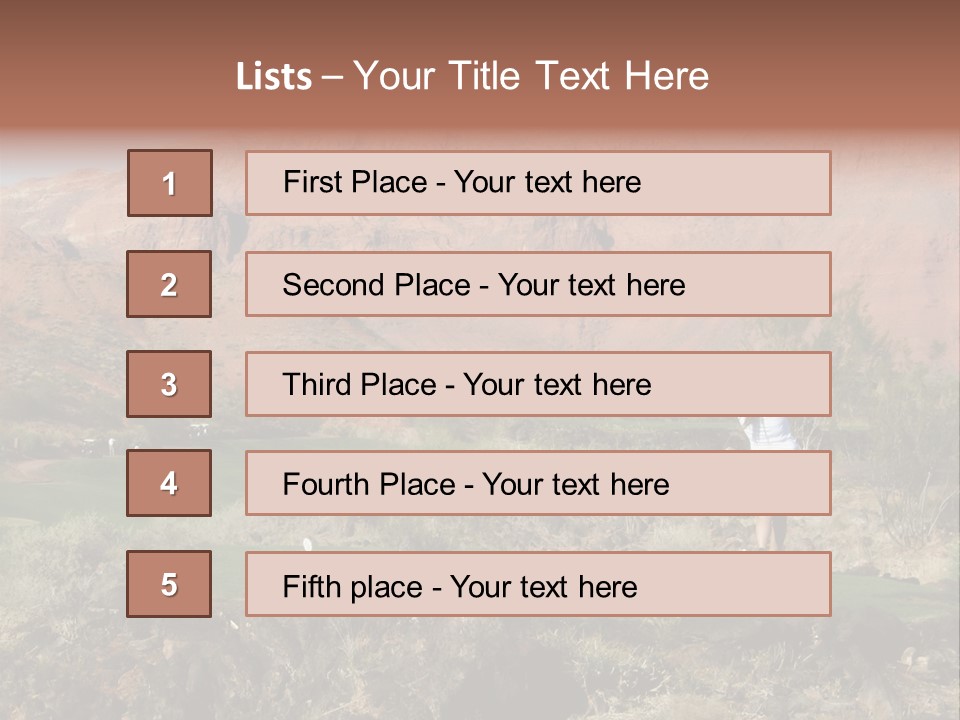 Golfing In The Desert PowerPoint Template