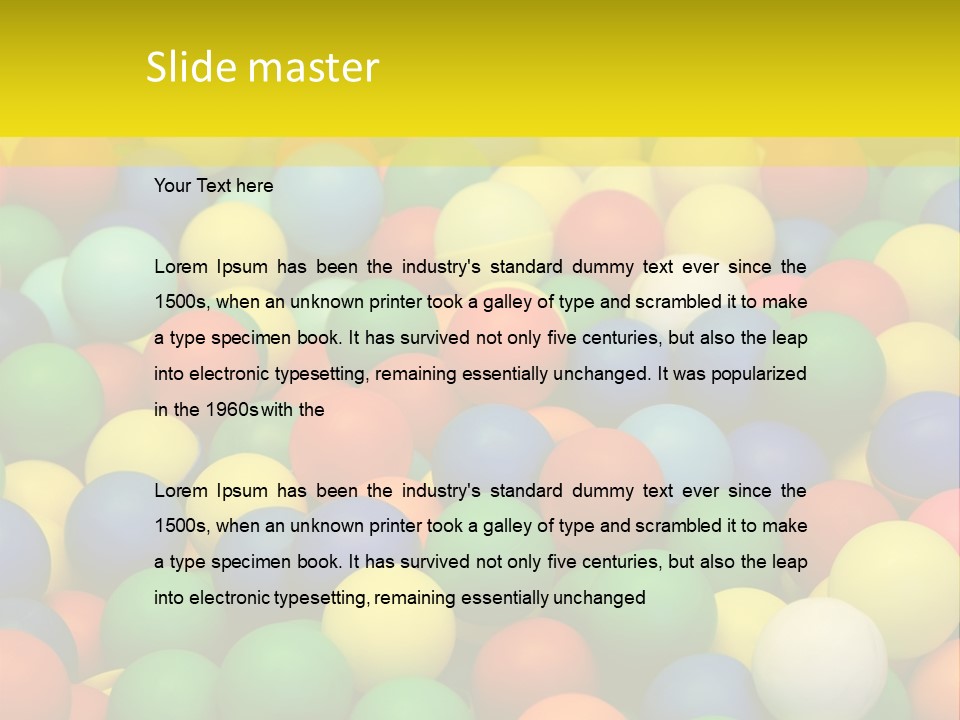 Background, Colorful Plastic Balls On Children's Playground PowerPoint Template