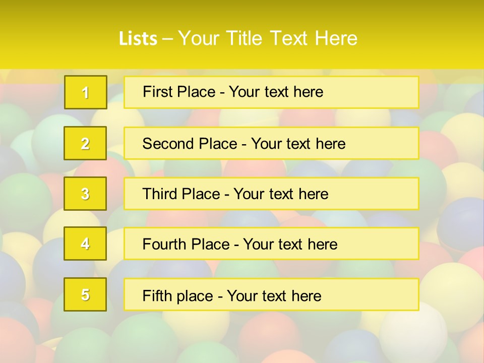 Background, Colorful Plastic Balls On Children's Playground PowerPoint Template