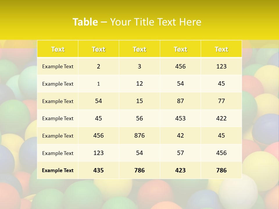 Background, Colorful Plastic Balls On Children's Playground PowerPoint Template