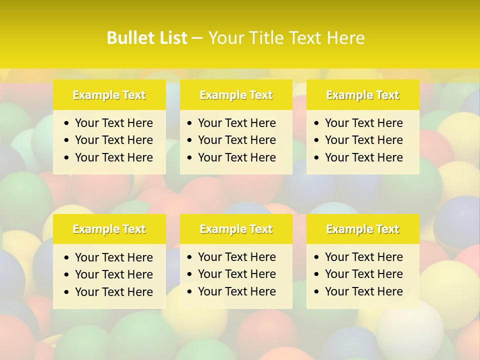 Background, Colorful Plastic Balls On Children's Playground PowerPoint Template