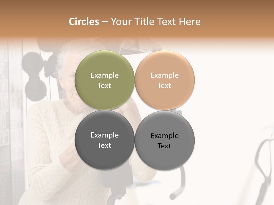 Senior Woman With Fitness Machine Over White Background. Shallow Dof. PowerPoint Template