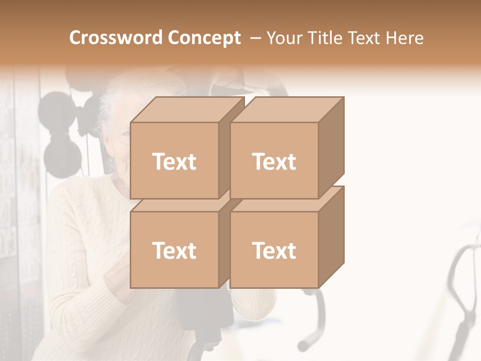 Senior Woman With Fitness Machine Over White Background. Shallow Dof. PowerPoint Template