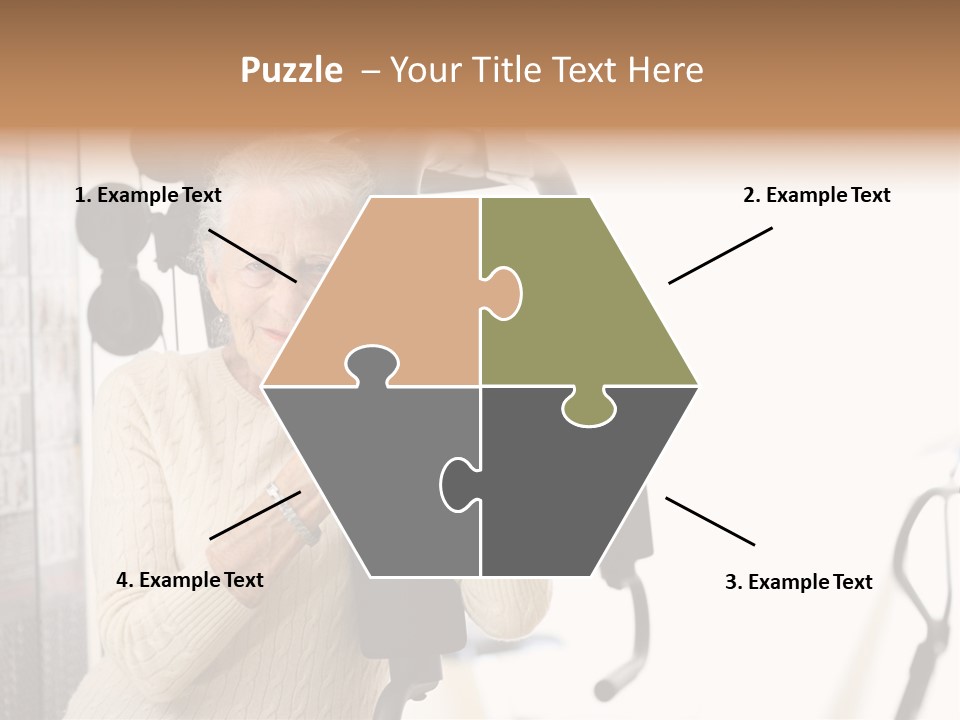 Senior Woman With Fitness Machine Over White Background. Shallow Dof. PowerPoint Template