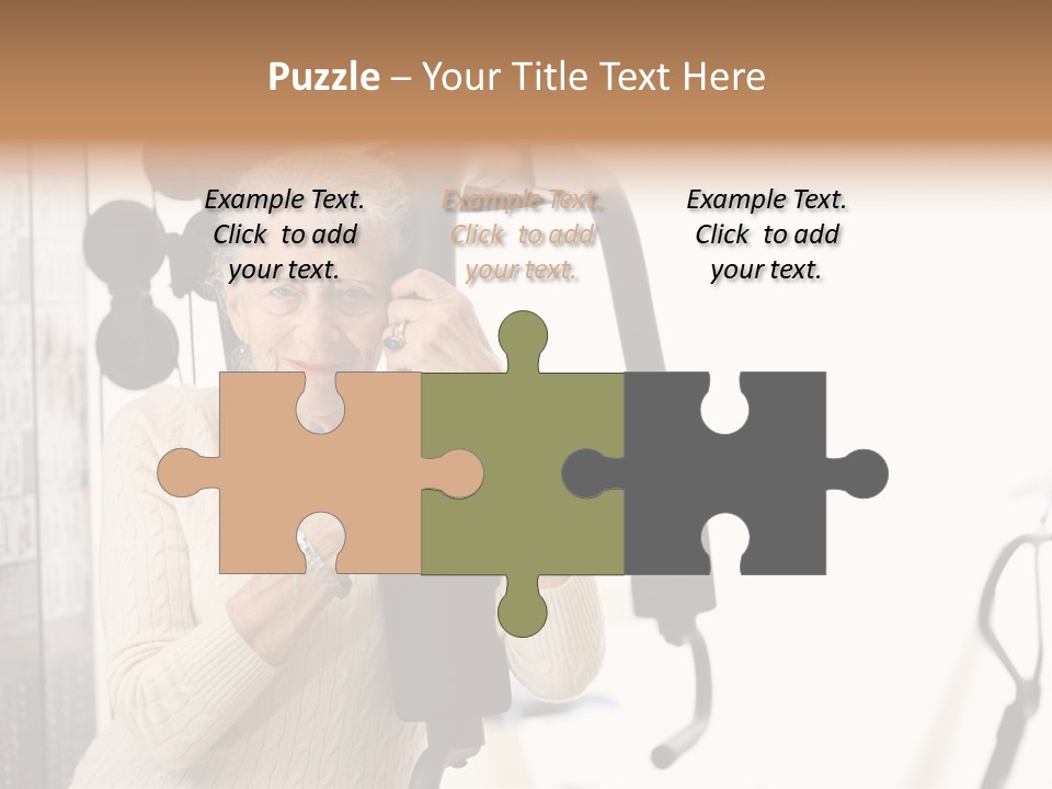 Senior Woman With Fitness Machine Over White Background. Shallow Dof. PowerPoint Template