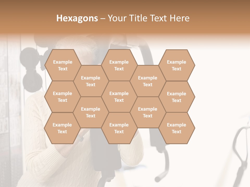 Senior Woman With Fitness Machine Over White Background. Shallow Dof. PowerPoint Template