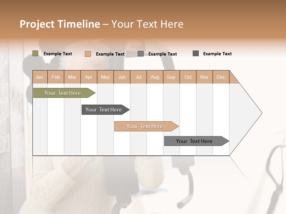 Senior Woman With Fitness Machine Over White Background. Shallow Dof. PowerPoint Template