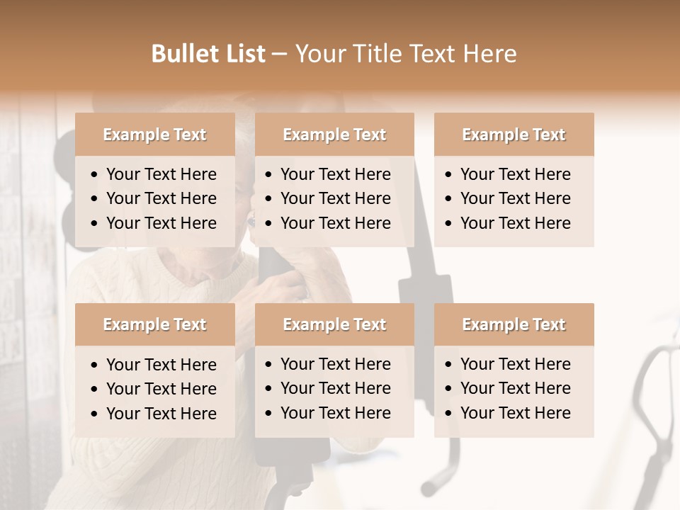 Senior Woman With Fitness Machine Over White Background. Shallow Dof. PowerPoint Template