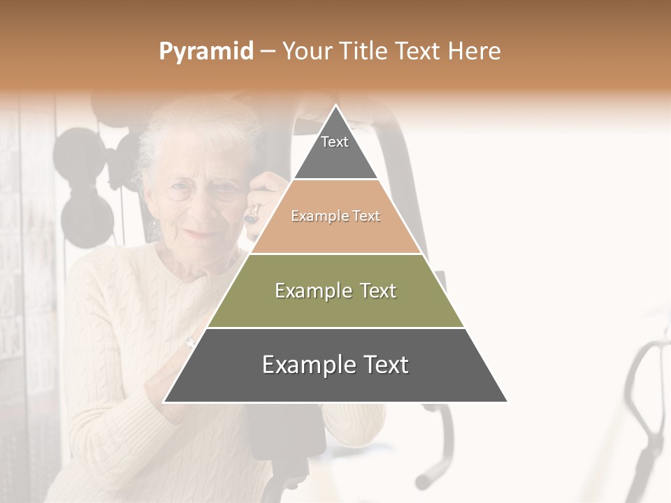 Senior Woman With Fitness Machine Over White Background. Shallow Dof. PowerPoint Template