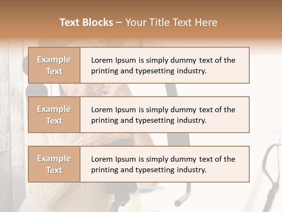 Senior Woman With Fitness Machine Over White Background. Shallow Dof. PowerPoint Template