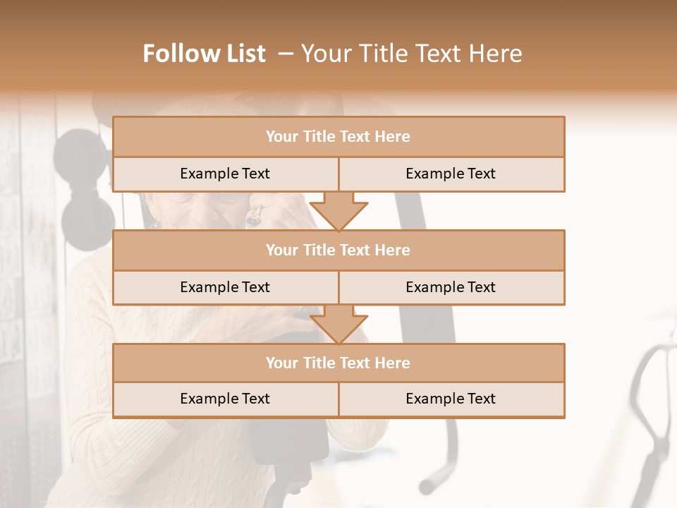 Senior Woman With Fitness Machine Over White Background. Shallow Dof. PowerPoint Template