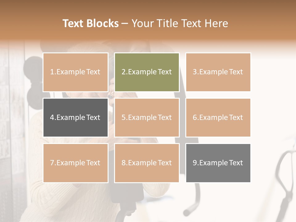 Senior Woman With Fitness Machine Over White Background. Shallow Dof. PowerPoint Template