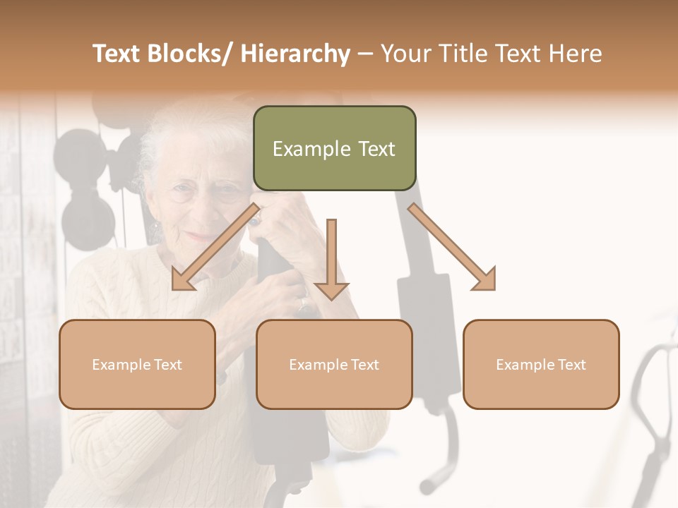 Senior Woman With Fitness Machine Over White Background. Shallow Dof. PowerPoint Template