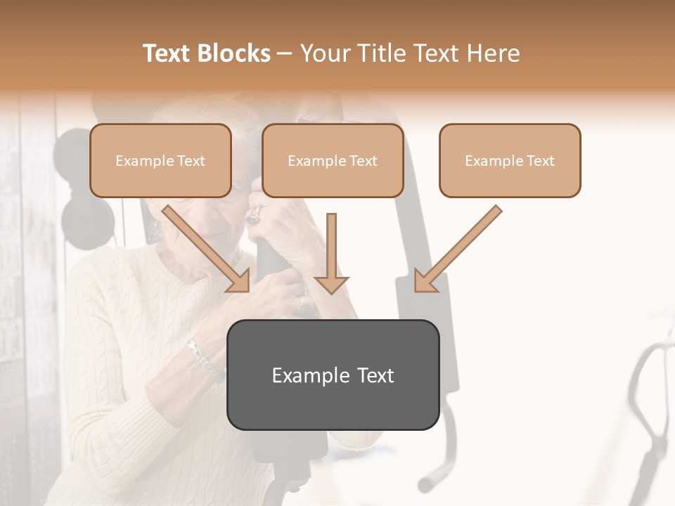 Senior Woman With Fitness Machine Over White Background. Shallow Dof. PowerPoint Template