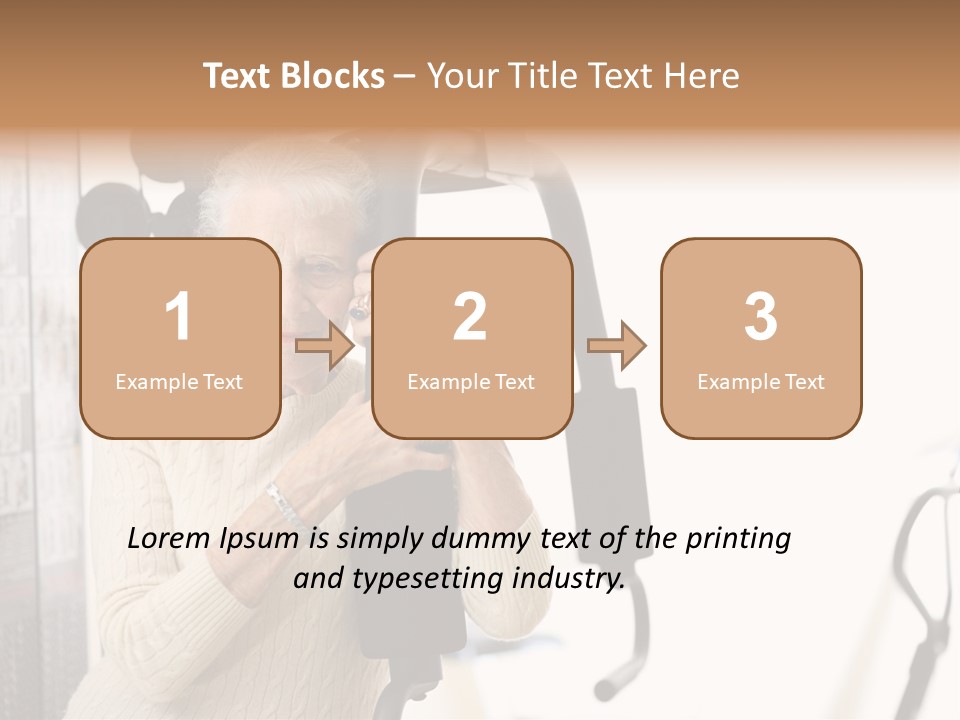 Senior Woman With Fitness Machine Over White Background. Shallow Dof. PowerPoint Template