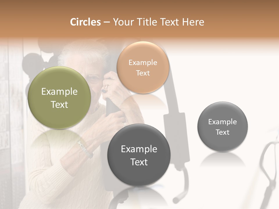 Senior Woman With Fitness Machine Over White Background. Shallow Dof. PowerPoint Template