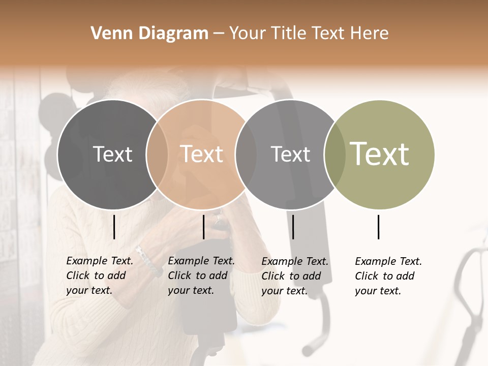 Senior Woman With Fitness Machine Over White Background. Shallow Dof. PowerPoint Template