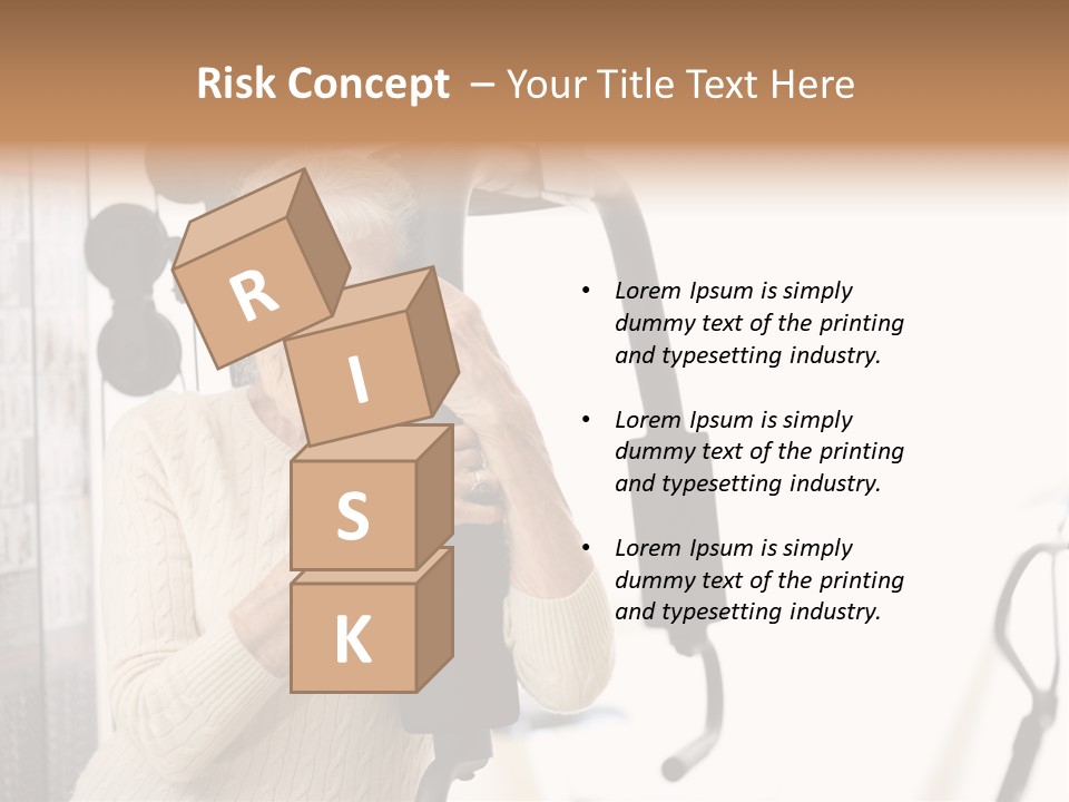 Senior Woman With Fitness Machine Over White Background. Shallow Dof. PowerPoint Template