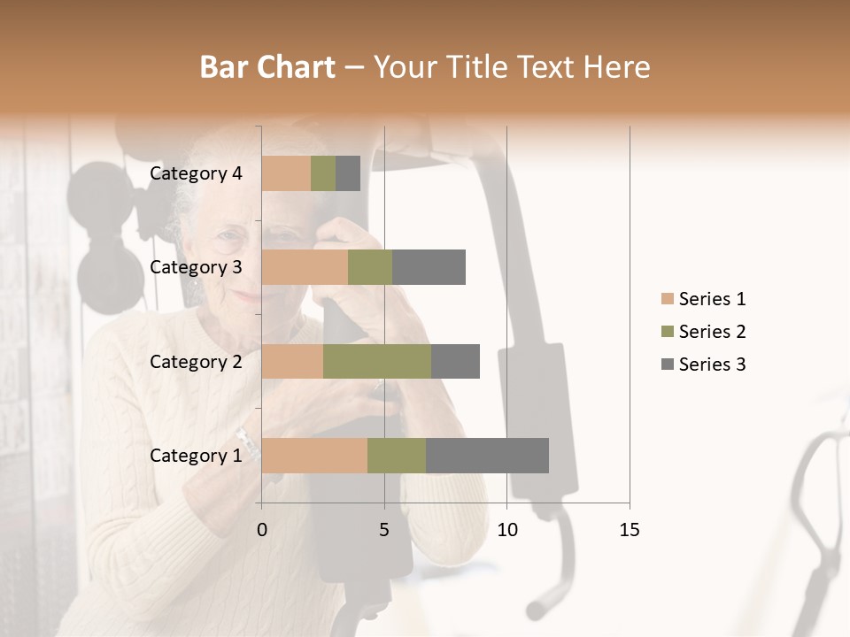 Senior Woman With Fitness Machine Over White Background. Shallow Dof. PowerPoint Template