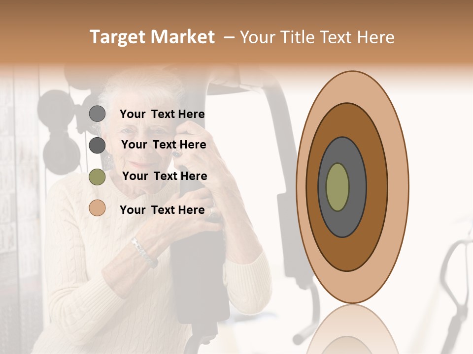 Senior Woman With Fitness Machine Over White Background. Shallow Dof. PowerPoint Template