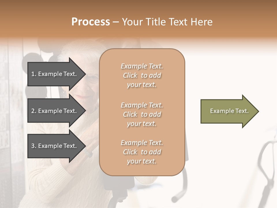 Senior Woman With Fitness Machine Over White Background. Shallow Dof. PowerPoint Template