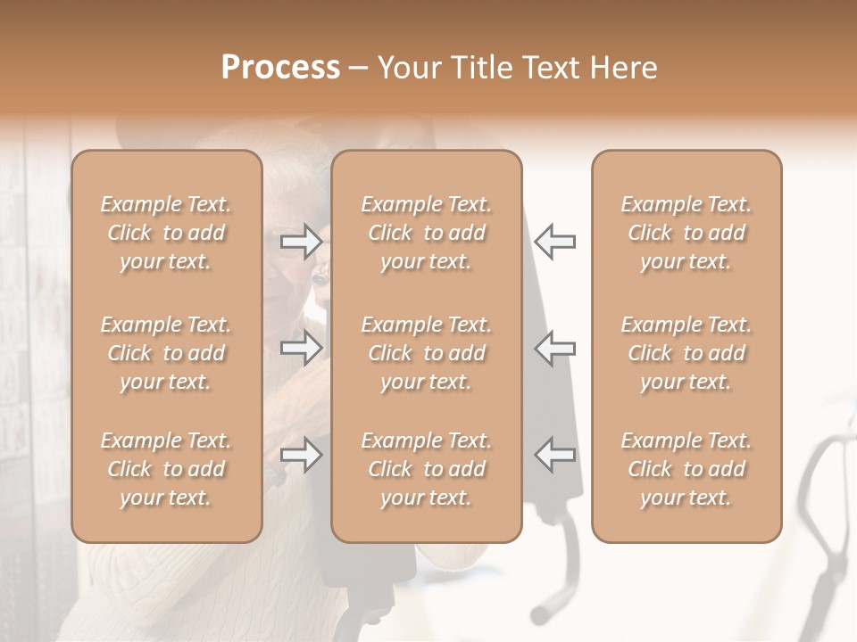 Senior Woman With Fitness Machine Over White Background. Shallow Dof. PowerPoint Template