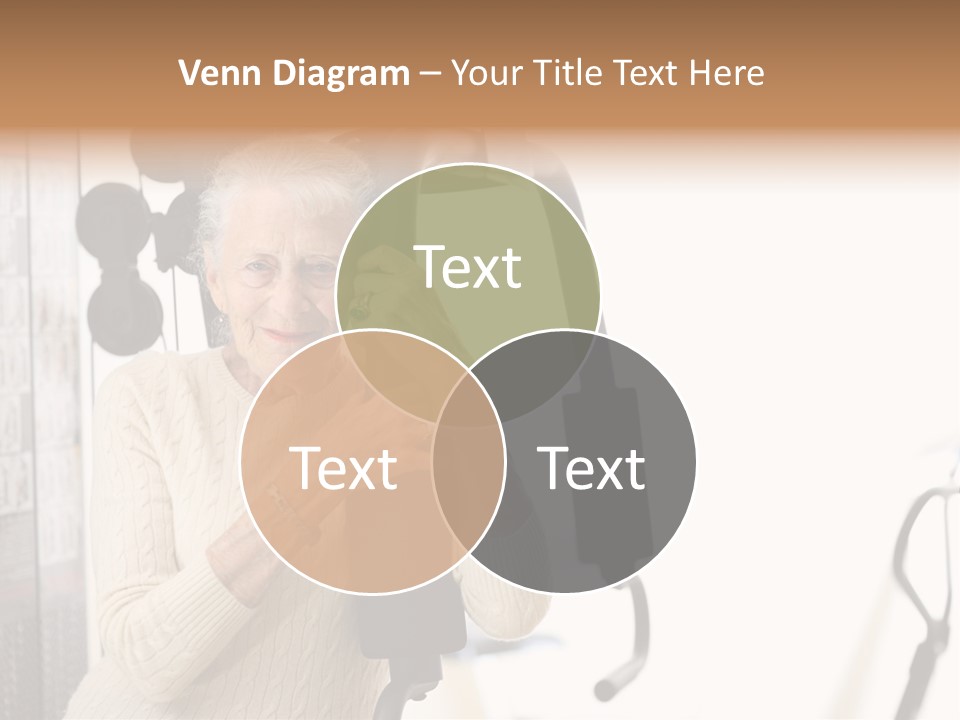 Senior Woman With Fitness Machine Over White Background. Shallow Dof. PowerPoint Template