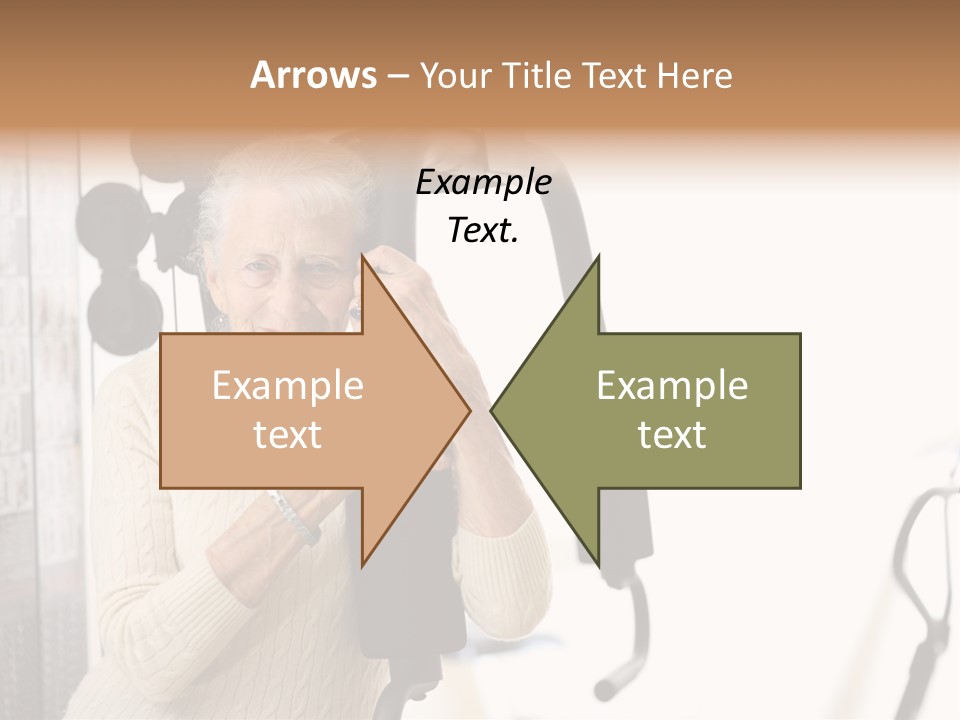 Senior Woman With Fitness Machine Over White Background. Shallow Dof. PowerPoint Template