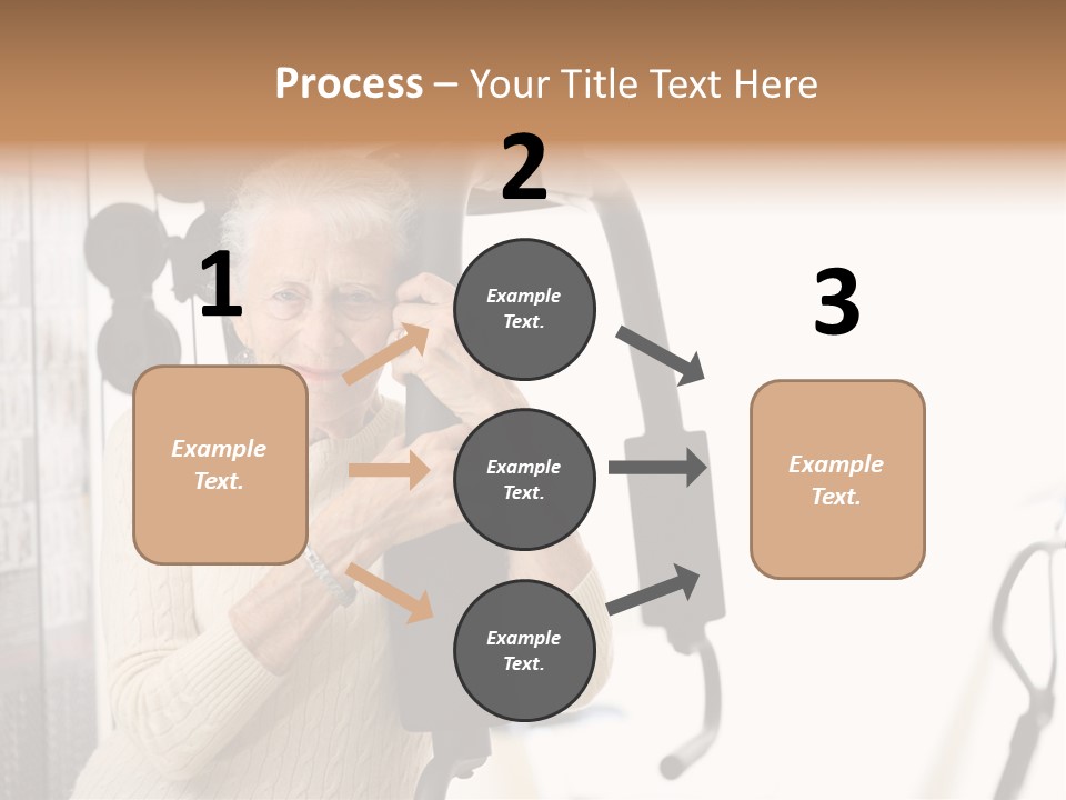 Senior Woman With Fitness Machine Over White Background. Shallow Dof. PowerPoint Template