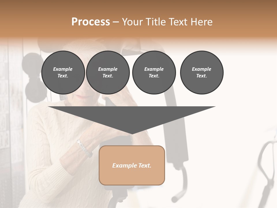 Senior Woman With Fitness Machine Over White Background. Shallow Dof. PowerPoint Template